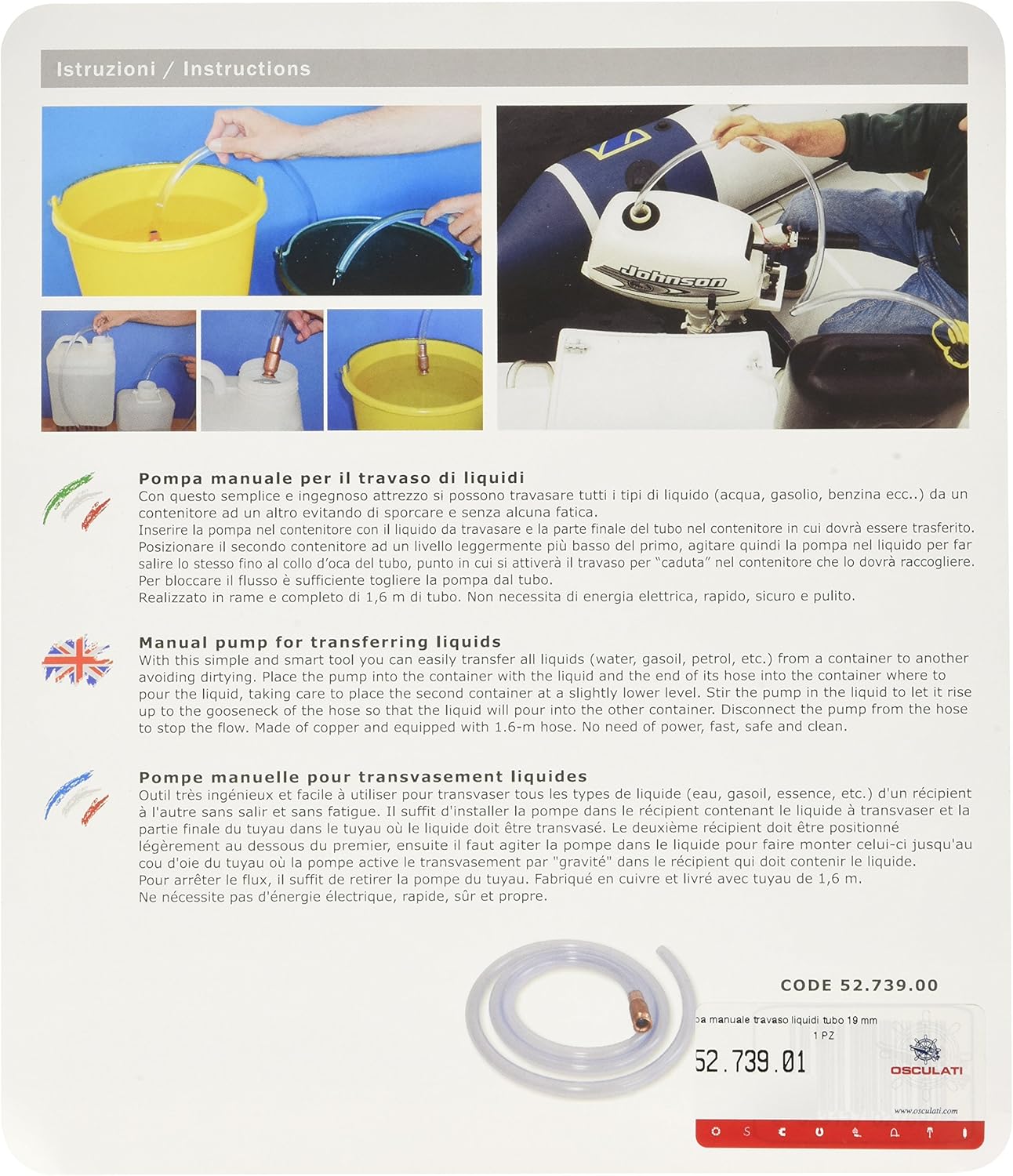 Pompa Manuale Travaso Liquidi COD 52.739.01