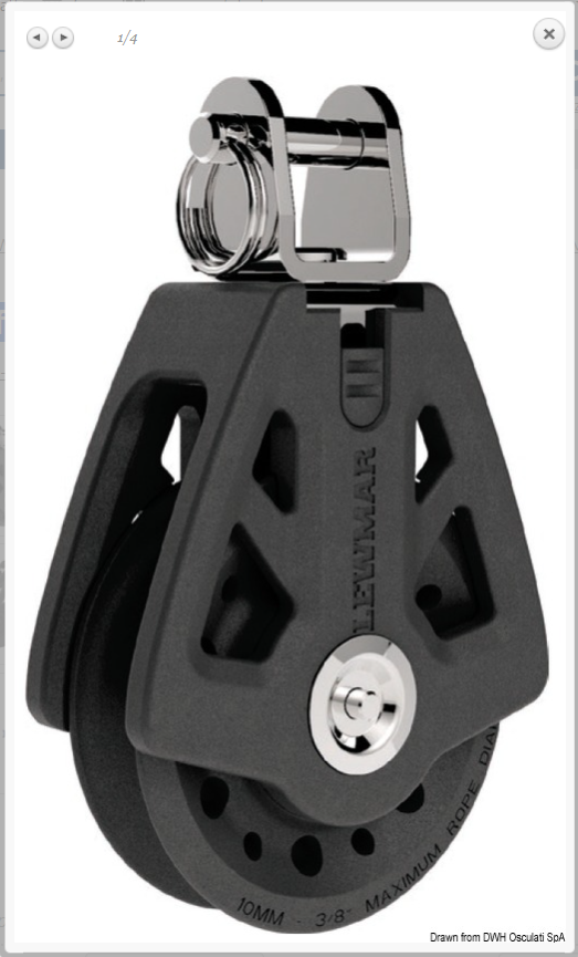 Bozzello Synchro LEWMAR singolo testa forcella da 50 - 60 - 72mm