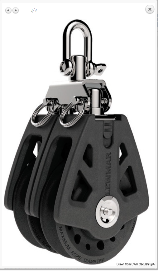 Bozzello Syncro LEWMAR DOPPIO 50-60-72mm