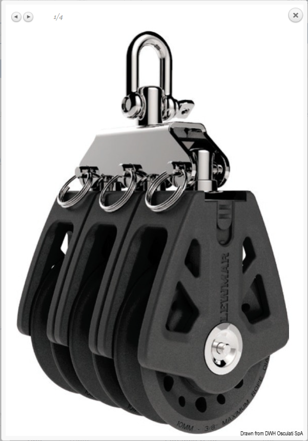 Bozzello Synchro LEWMAR triplo 50 - 60 - 72mm