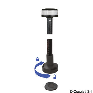 Asta luce bianca 360° wireless 60 cm plastica