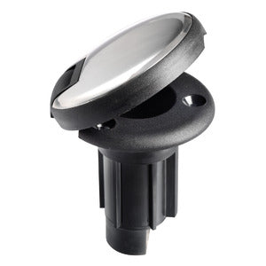 Basetta nera incasso cappuccio inox 2 contatti COD 11.000.22