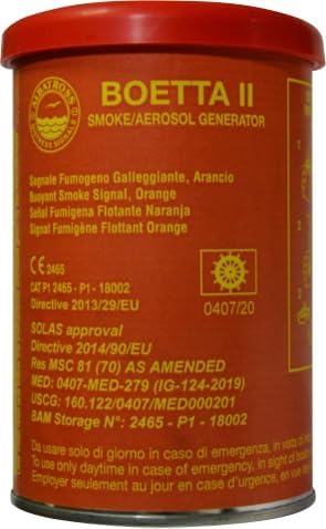 BOETTA FUMOGENA GALLEGGIANTE CON SEGNALE DIURNO ARANCIONE