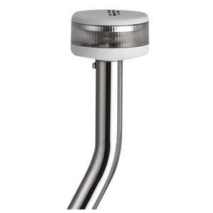 Asta luminosa completa di fanale di fonda Evoled 360° - Versione angolata ed estraibile con basetta inox fissaggi in piano COD 11.039.42