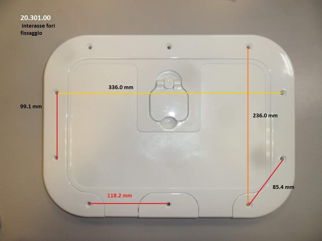 OSCULATI Portello Esterno Bianco 280 x 380 mm CODICE 20.301.00