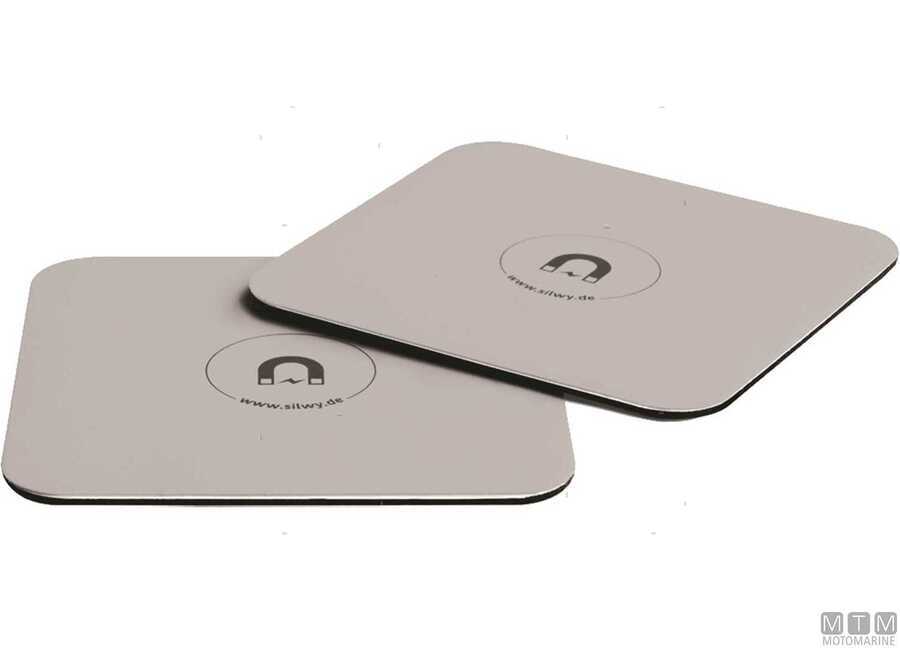 Silwy Set 2 Sottobicchieri Metallici per Bicchieri Magnetici