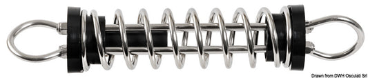 Molla ormeggio in acciaio inox lucidato con piattelli anticigolio  COD 01.202.xx