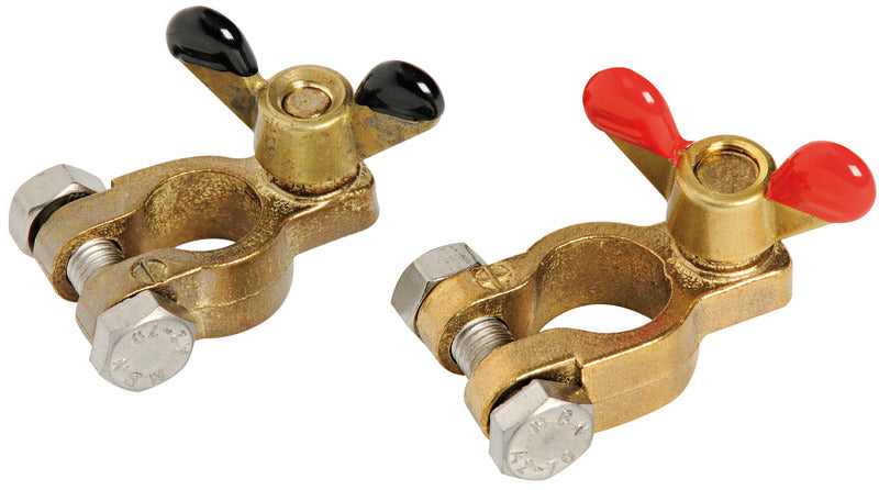 Coppia di morsetti in ottone cromato per batterie COD 14.386.00