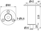 Basetta inox a incasso (serie 15.480.xx) COD 15.480.21
