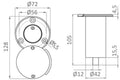 Base DELUX tappo rotante per asta telescopica Doccia Rocky (serie 15.480.xx) COD 15.480.26