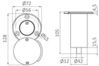 Base DELUX tappo rotante per asta telescopica Doccia Rocky (serie 15.480.xx) COD 15.480.26