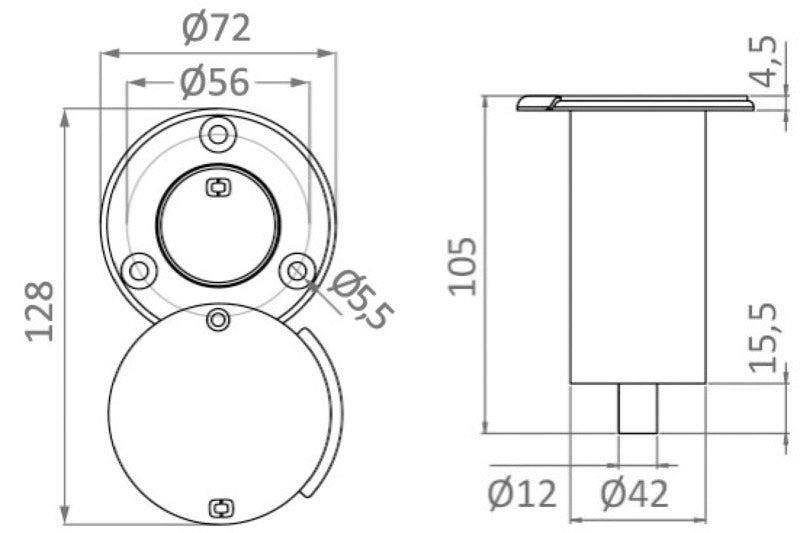 Base DELUX tappo rotante per asta telescopica Doccia Rocky (serie 15.480.xx) COD 15.480.26