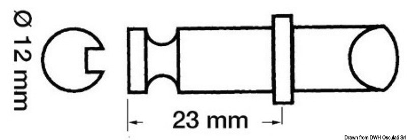 Scalmo plastica/ottone 12 x 23 mm COD 34.430.09