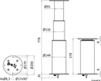 Gamba tavolo Dudge 77 rotonda elettrica in alluminio COD  48.733.12