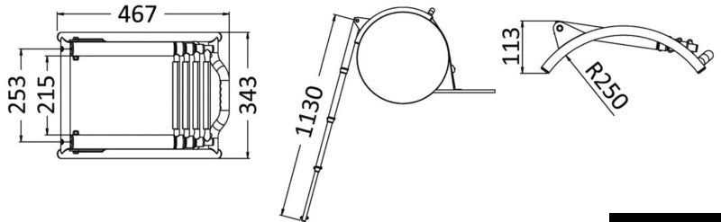 Scaletta Tube a sgancio rapido per gommoni COD 49.557.04
