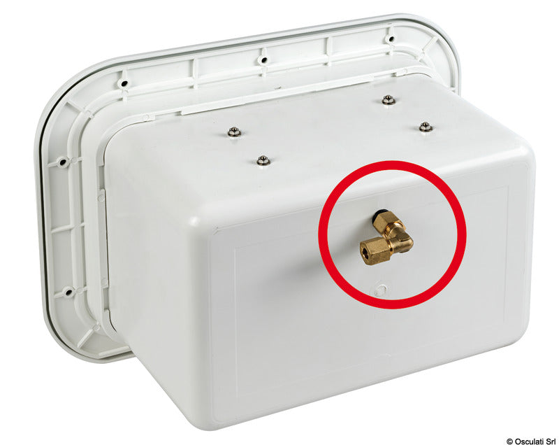 Mini gavone in plastica per alloggiare due bombole CV 500 ventilato con apertura frontale COD 50.254.00