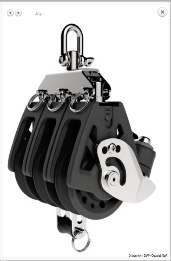 Bozzello Synchro LEWMAR  triplo arricavo e strozzatore 50-60-72mm