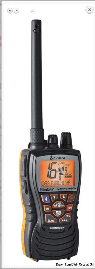 VHF COBRA MARINE MR HH500 Bluetooth galleggiante COD 29.661.06